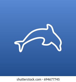 Isolated Grampu Outline Symbol On Clean Background. Vector Dolphin Element In Trendy Style.
