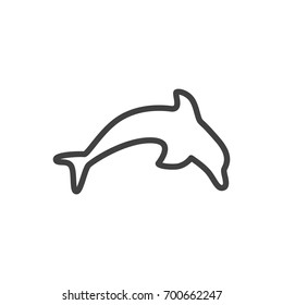 Isolated Grampu Outline Symbol On Clean Background. Vector Dolphin Element In Trendy Style.