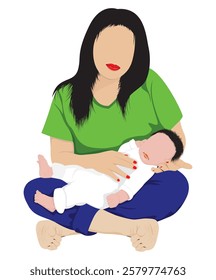 isolated Grandmother and granddaughter on white background vector design