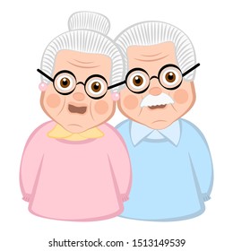 Isolated grandparents cartoon on a white background - Vector