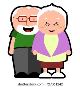 Isolated grandparents icon on a white background, Vector illustration