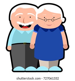 Isolated grandparents icon on a white background, Vector illustration