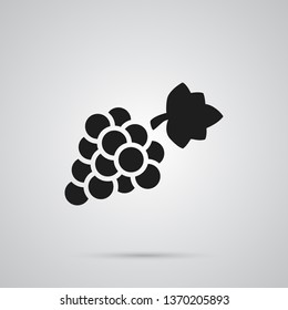 Isolated grape icon symbol on clean background. Vector vineyard element in trendy style.