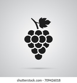 Isolated Grape Icon Symbol On Clean Background. Vector Vineyard Element In Trendy Style.