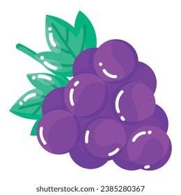 Uvas aisladas Icono Alimentación saludable Vector