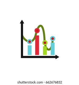 Isolated Graph Flat Icon. Chart Vector Element Can Be Used For Chart, Graph, Diagram Design Concept.