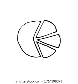 Isolated graph on white background. Business element. Doodle vector illustration.