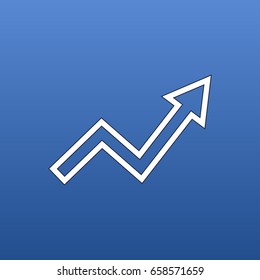 Isolated Graph Outline Symbol On Clean Background. Vector Up Element In Trendy Style.