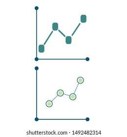 Isolated graphic design of a chart representing the ups and downs of a company's earnings through time. Vector design showing statisctics for business and financial presentations