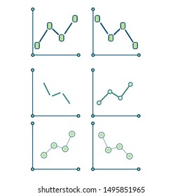 Isolated graphic design of a chart representing the ups and downs of a company´s earnings through time. Vector design showing statisctics for business and financial presentations