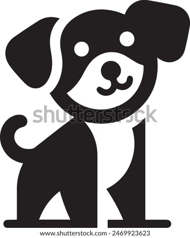 isolated  a graphic  dog cute illustration of peaking. silhouette of  dog vector. dignified poses on a white background. logo icon