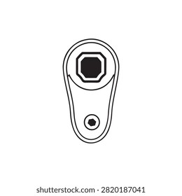 Isolated graphic illustration of a button with hexagonal head and screw