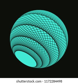 isolated graphic web sphere in blue on black