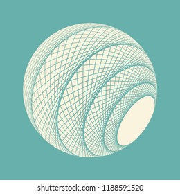 isolated graphic web sphere in soft blue shades