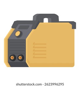 Isolated graphic of a yellow fuel container with black detailing on a white background
