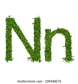 Isolated grass alphabet on white background
