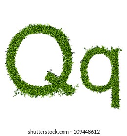 Isolated grass alphabet on white background