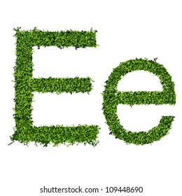 Isolated grass alphabet on white background