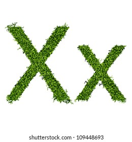 Isolated grass alphabet on white background
