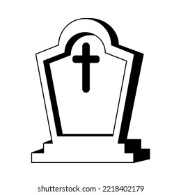 Isolated grave draw hallowen vector illustration