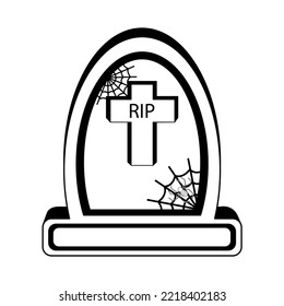 Isolated grave rip draw hallowen vector illustration