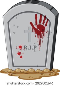 Isolated gravestone on white background illustration