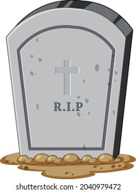 Grave aislado en ilustración de fondo blanco