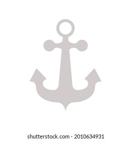 Isolated gray anchor on white background. Element. Vector 8 eps