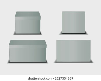 isolated Gray Box Mockup EPS Vector EPS Vector