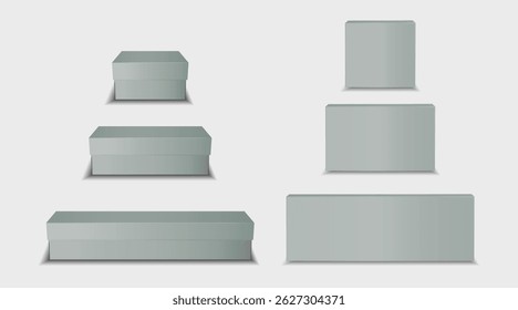 Vector aislado de la caja gris de la maqueta EPS del Vector EPS