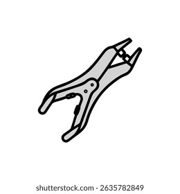 Isolated gray clamp tool on a simple White Background