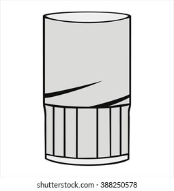 Isolated gray glass, cartoon vector