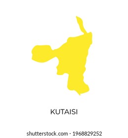 Isolated gray vector map of Kutaisi (Georgia)