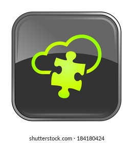 Isolated gray web icon on white background