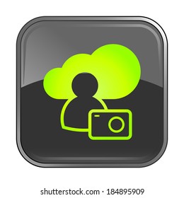 Isolated gray web icon on white background