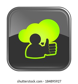 Isolated gray web icon on white background