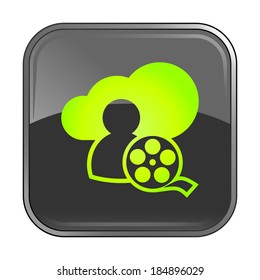 Isolated gray web icon on white background