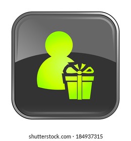 Isolated gray web icon on white background