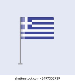 Bandera de mesa aislada de Grecia en poste, diseño de Vector de bandera griega para impresión y Web