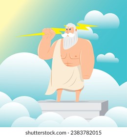 Isolated greek god of thunder Mithology Vector