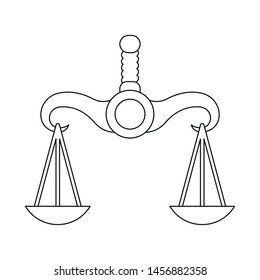 Isolated Greek scale object symbol. Scale and justice stock vector illustration.