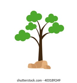 Isolated green abstract tree on a white background