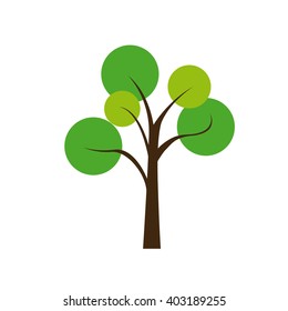 Isolated green abstract tree on a white background