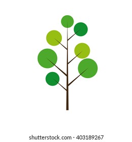Isolated green abstract tree on a white background