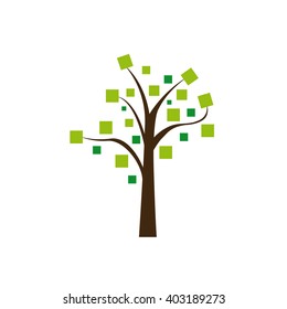 Isolated green abstract tree on a white background
