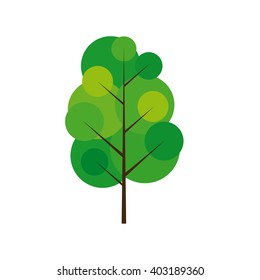 Isolated green abstract tree on a white background