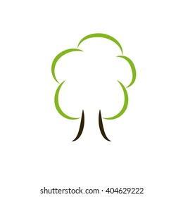 Isolated green abstract tree on a white background