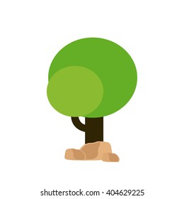 Isolated green abstract tree on a white background