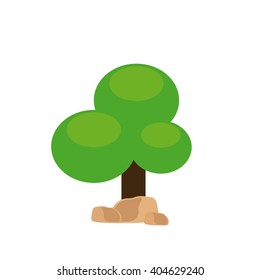 Isolated green abstract tree on a white background