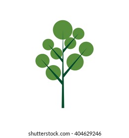 Isolated green abstract tree on a white background